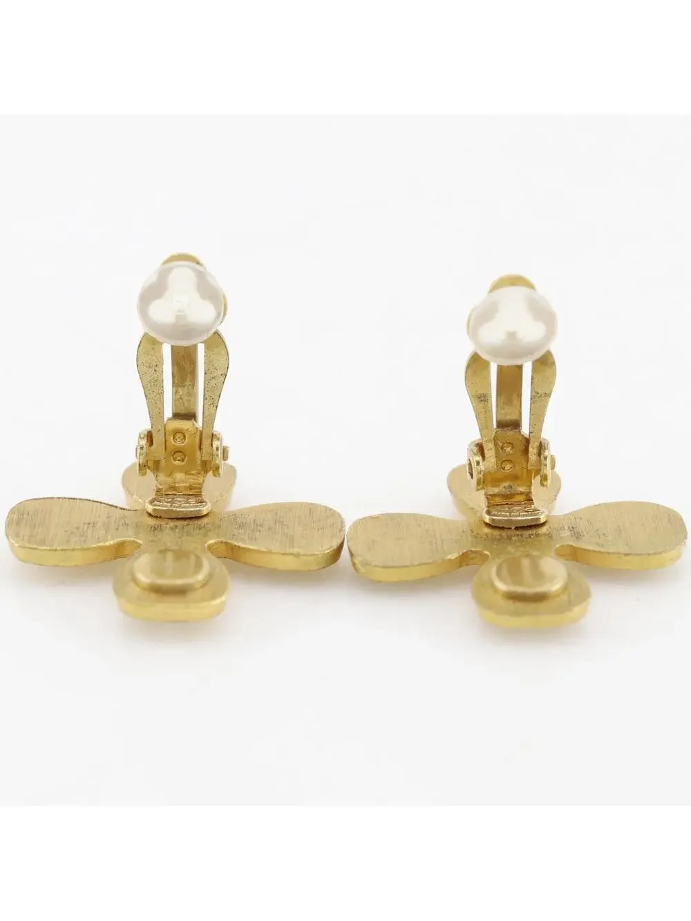 Chanel Cc Logo Clover Clip-On Earrings #327494C62B